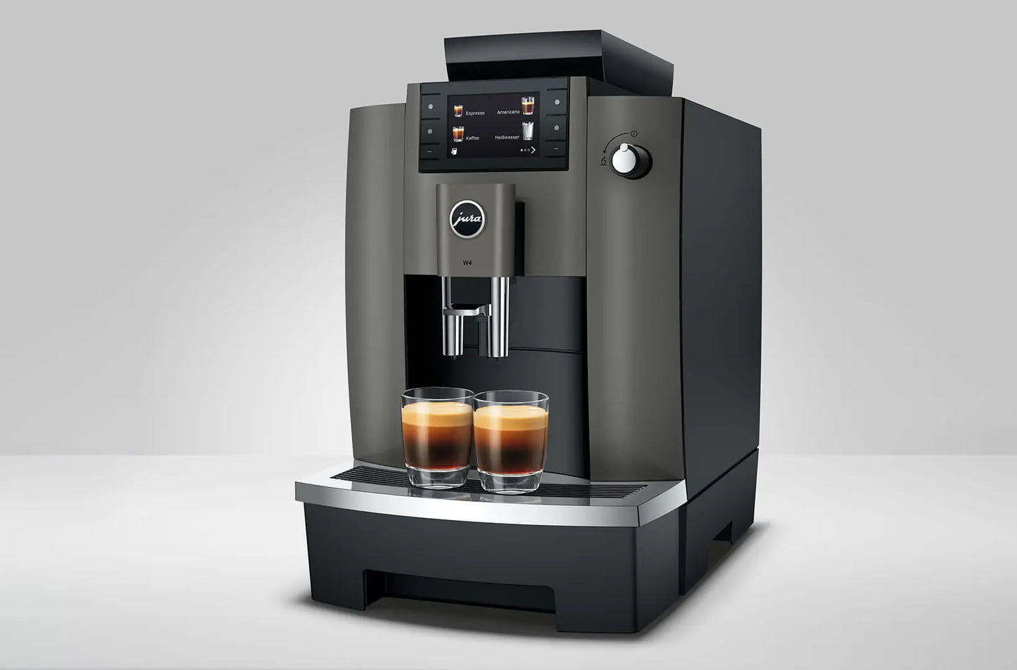 Jura W4 - Dark Inox (EA) Pure-Coffee-Vollautomat in kompakter Businessgröße